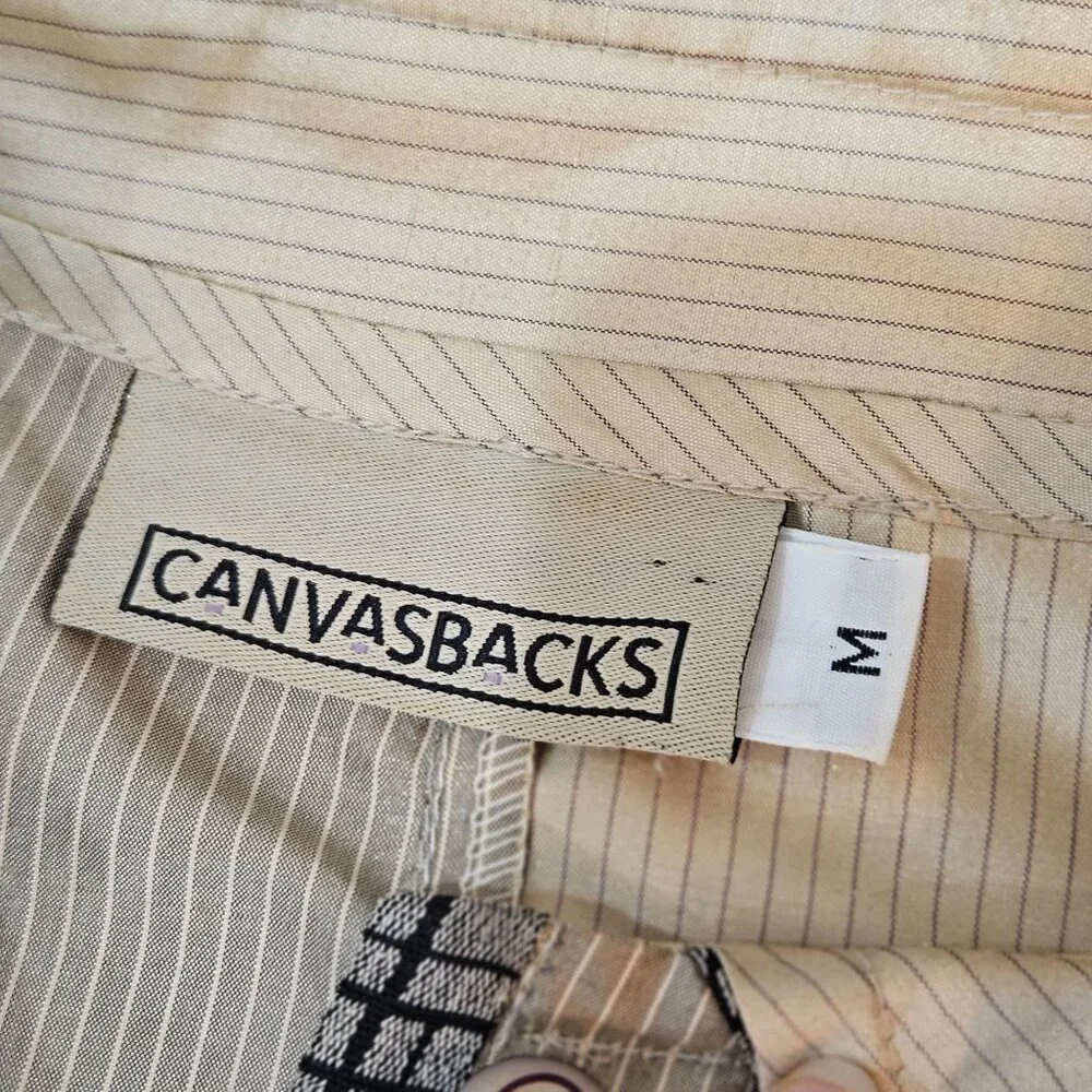 Canvasbacks Silk Blazer Jacket Medium Applique Gold Vintage Boho Artsy - Picture 7 of 10